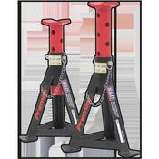 Axle Stands (Pair) 3 Tonne Capacity per Stand - Red