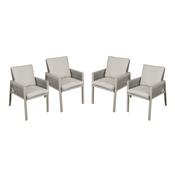 Fusion Garden/Patio Dining Chairs with Armrests 4pc - Light Grey image