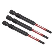 Hex Impact Power Tool Bits 3 x 75mm 3pc image
