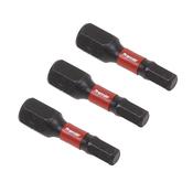 Hex Impact Power Tool Bits 4 x 25mm 3pc image