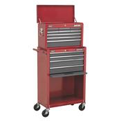 American PRO(R) Topchest &amp;amp; Rollcab Combination 13 Drawer - Red/Grey image