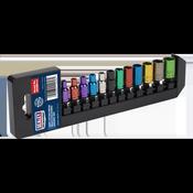 Multi-Coloured Socket Set 1/4"Sq Drive 12pc image