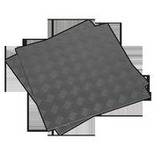 Vinyl Floor Tile with Peel &amp;amp; Stick Backing Silver Treadplate - Pack of 16 image