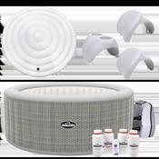 4-6 Person Inflatable Hot Tub/Spa with Smart Pump &amp;amp; Starter Kit - Rattan Effect
