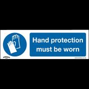 Hand Protection Must Be Worn Safety Sign, Rigid Plastic - Pack of 10 image