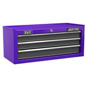 American PRO(R) Mid-Box Tool Chest 3 Drawer - Purple/Grey image
