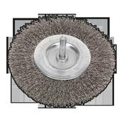 100mm Crimped Flat Wire Brush with 6mm Shaft image