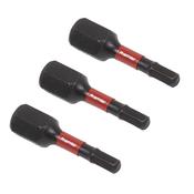 Hex Impact Power Tool Bits 3 x 25mm 3pc image