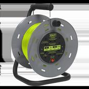 25m Cable Reel with Thermal Trip 4 x 230V - Hi-Vis Green image