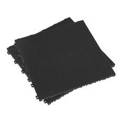Polypropylene Floor Tile 400 x 400mm, Black Treadplate - Pack of 9 image