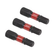 Hex Impact Power Tool Bits 5 x 25mm 3pc image