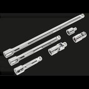Wobble/Rigid Extension Bar, Adaptor &amp;amp; Universal Joint Set 3/8"Sq Drive 6pc image