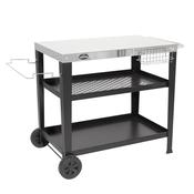 Plancha Trolley with Utensil Holder - Stainless Steel Top