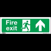 Fire Exit (Up) Safety Sign - Self-Adhesive Vinyl image