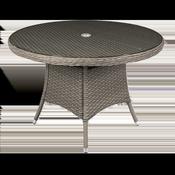 Chester Rattan Wicker Round Outdoor Dining Table with Tempered Glass Top image