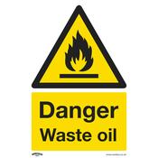 Danger Waste Oil Safety Sign - Rigid Plastic image