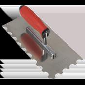 Stainless Steel Semicircle Tooth Trowel with Rubber Handle &amp;amp; Aluminium Foot 270mm image