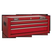American PRO(R) Mid-Box Tool Chest 3 Drawer - Red image
