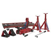 Lifting Kit (Inc Jack, Axle Stands, Creeper, Chocks &amp;amp; Wrench) 2 Tonne 5pc
