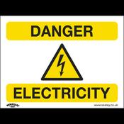 Danger Electricity Safety Sign - Rigid Plastic image