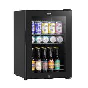Beer &amp;amp; Drinks Fridge with LED Light, Black and Glass Door 60L image