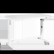Single Motor Ultra-Quiet Electric Desk with Control Panel, USB Port &amp;amp; Drawer - White Desktop image