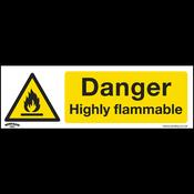 Danger Highly Flammable Safety Sign - Rigid Plastic image