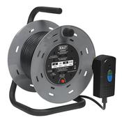 25m Cable Reel with Thermal Trip &amp;amp; RCD Plug 4 x 230V image