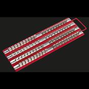 Socket Rail Tray 1/4", 3/8" &amp;amp; 1/2"Sq Drive - Red image