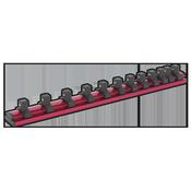 Magnetic Socket Retaining Rail with 12 Clips 3/8"Sq Drive image