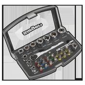 Siegen Socket &amp;amp; Bit Set 1/4"Sq Drive 31pc image