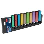 Deep Multi-Coloured Socket Set 1/2"Sq Drive 10pc image