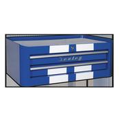 Retro Style Mid-Box Tool Chest 2 Drawer - Blue with White Stripes image