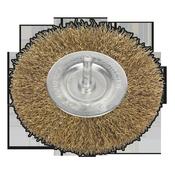 100mm Crimped Flat Wire Brush with 6mm Shaft image