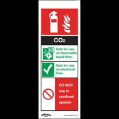 CO2 Fire Extinguisher Safety Sign, Self-Adhesive Vinyl - Pack of 10 image