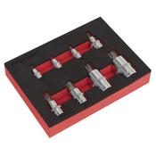 Spline Socket Bit Set1/4", 3/8" &amp;amp; 1/2"Sq Drive 8pc image