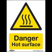 Danger Hot Surface Safety Sign - Rigid Plastic image