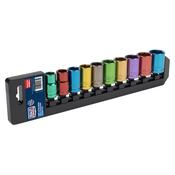 Multi-Coloured Socket Set 1/2"Sq Drive 10pc image