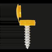 Numberplate Screw with Flip Cap 4.2 x 19mm, Yellow - Pack of 50 image