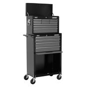 American PRO(R) Topchest &amp;amp; Rollcab Combination 13 Drawer - Black/Grey image