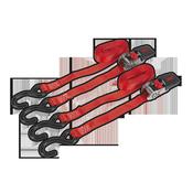 Ratchet Straps Polyester Webbing with S-Hooks 25mm x 4m 800kg Breaking Strength - Pair image