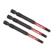 Hex Impact Power Tool Bits 4 x 75mm 3pc image