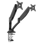 Adjustable Double Monitor Arm with 360 deg Rotation - Black image