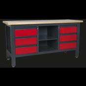 Workbench with 6 Drawers &amp;amp; Open Storage image