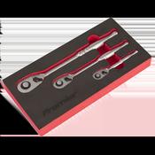 Platinum Pear-Head Ratchet Wrench Set with Flip Reverse 3pc image