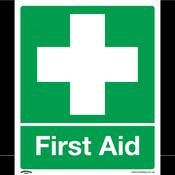 First Aid Safety Sign, Self-Adhesive Vinyl - Pack of 10 image