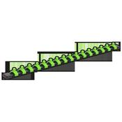 Socket Retaining Rail with 16 Clips 1/4"Sq Drive - Hi-Vis Green image
