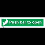 Push Bar To Open Safety Sign - Self-Adhesive Vinyl