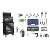 Superline PRO(R) Topchest &amp;amp; Rollcab Combination 15 Drawer with 148pc Tool Kit - Black image
