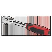 Pear-Head Ratchet Wrench with Flip Reverse 1/4"Sq Drive image